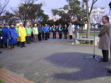 出発式でのあいさつ