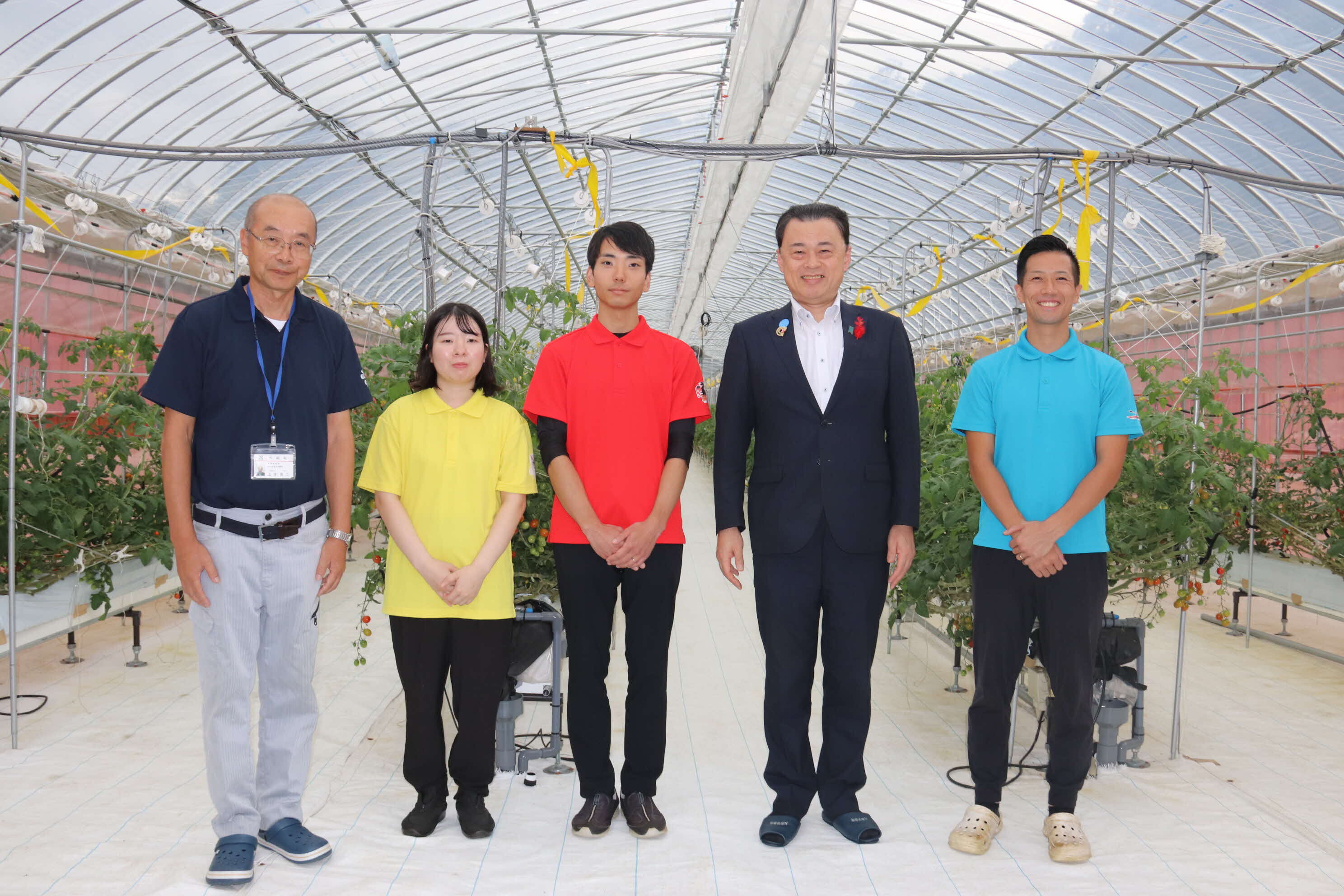 ハウス内にて皆さんと