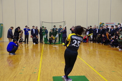 選手によるデモンストレーションのようす