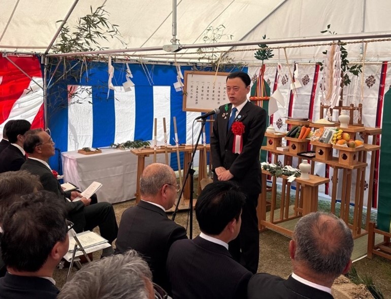 起工式での知事のあいさつ