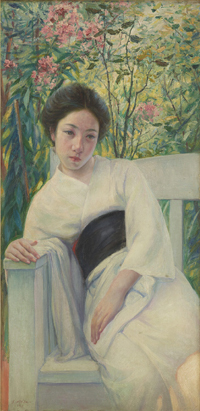 岡田三郎助《黒き帯》の写真