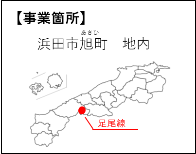 林道足尾線の事業箇所図