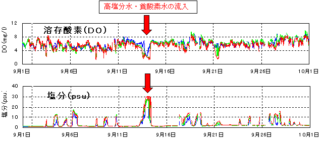 大橋川の水質観測の事例