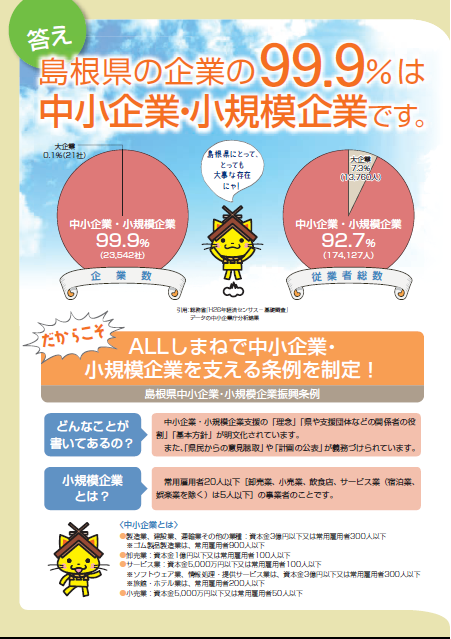 島根県中小企業・小規模企業振興条例のリーフレット2ページ目