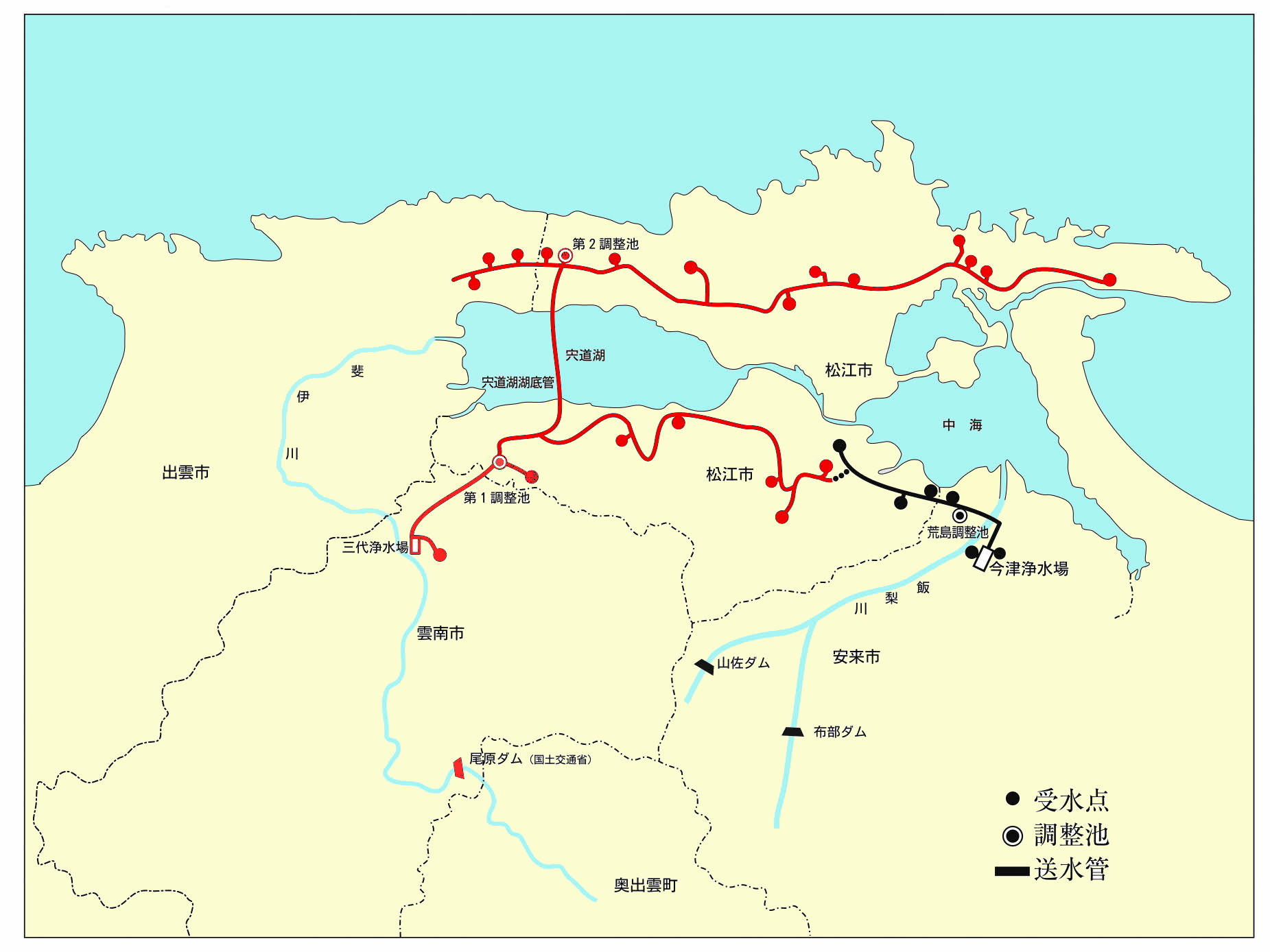 斐伊川水道概要図