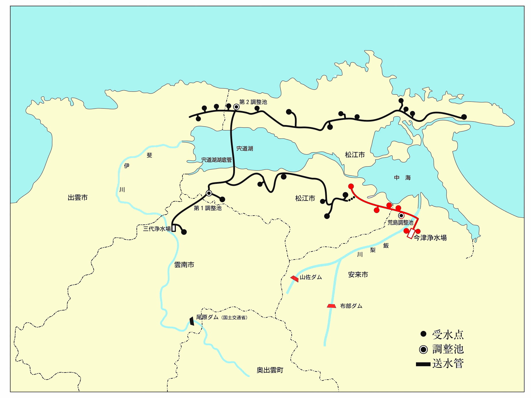 飯梨川水道概要図