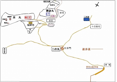 要害山自然探勝路の案内図