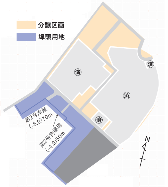 河下港臨海工業団地の平面図