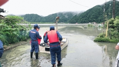 県道冠水状況写真