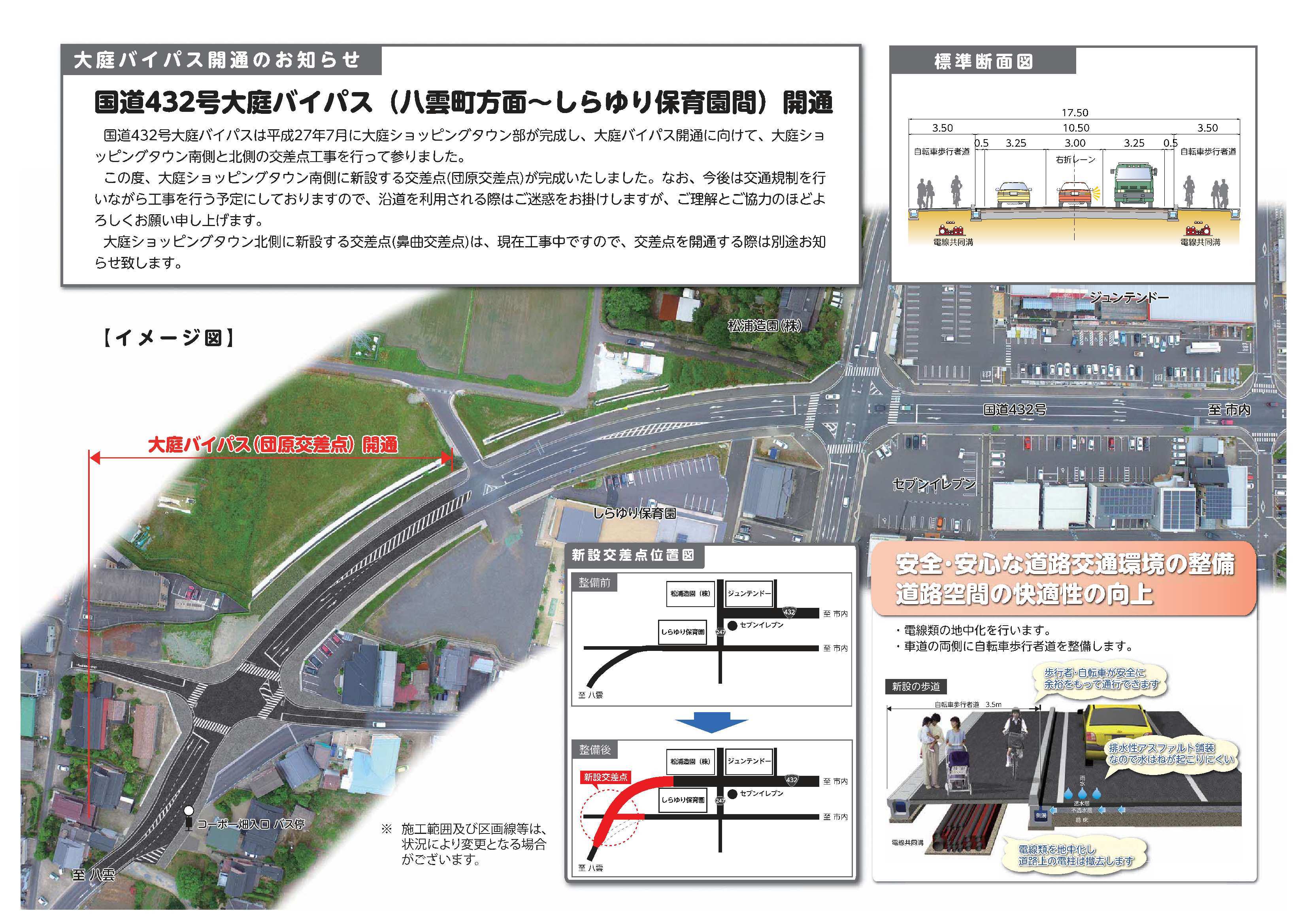 大庭ショッピングタウン南側交差点開通パンフレット中面
