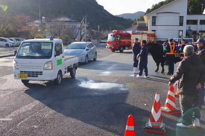 青パト隊出発