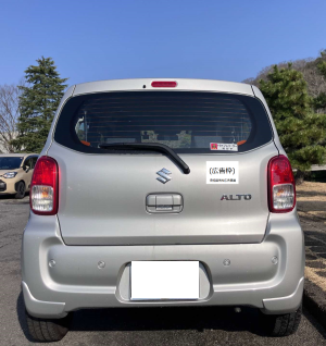 軽自動車の車体後面の広告掲載イメージです